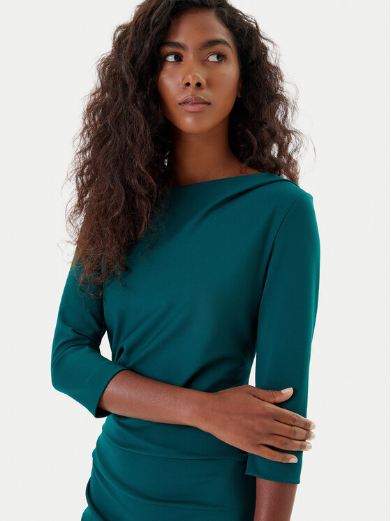 Rinascimento Rinascimento Koktel haljina CFC0126154003 Zelena Slim Fit