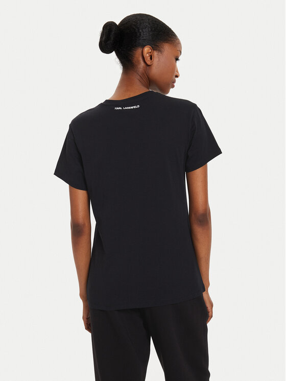 KARL LAGERFELD KARL LAGERFELD T-krekls Ikonik 2.0 230W1770 Melns Regular Fit