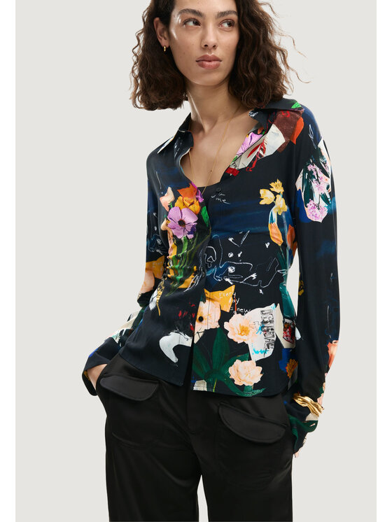 Desigual Desigual Πουκάμισο CAM_FEREO Μαύρο Casual Fit