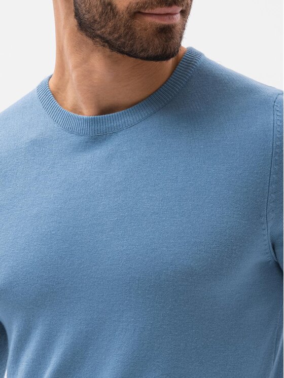 Ombre Ombre Svetr OM-SWBS-0106 Světle modrá Regular Fit
