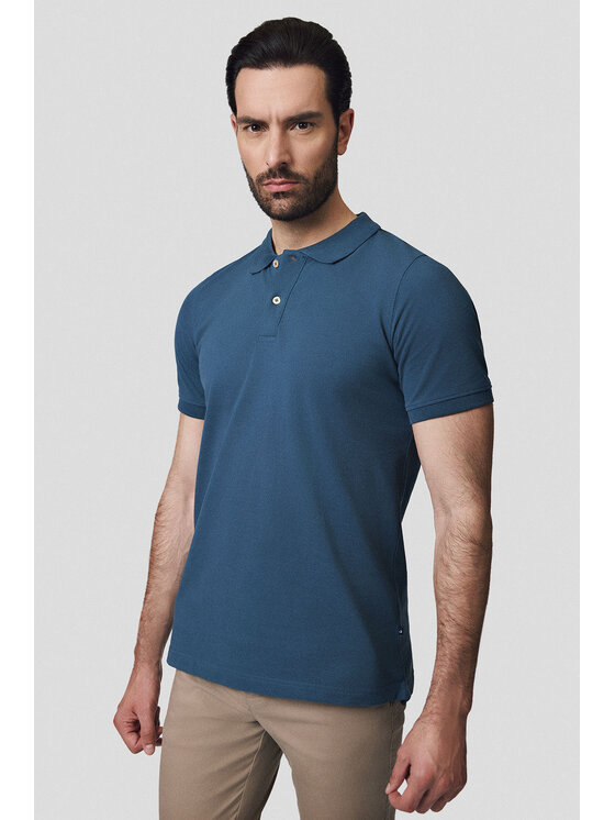 Lancerto Lancerto Polo Cassian PO073125000003 Niebieski Regular Fit