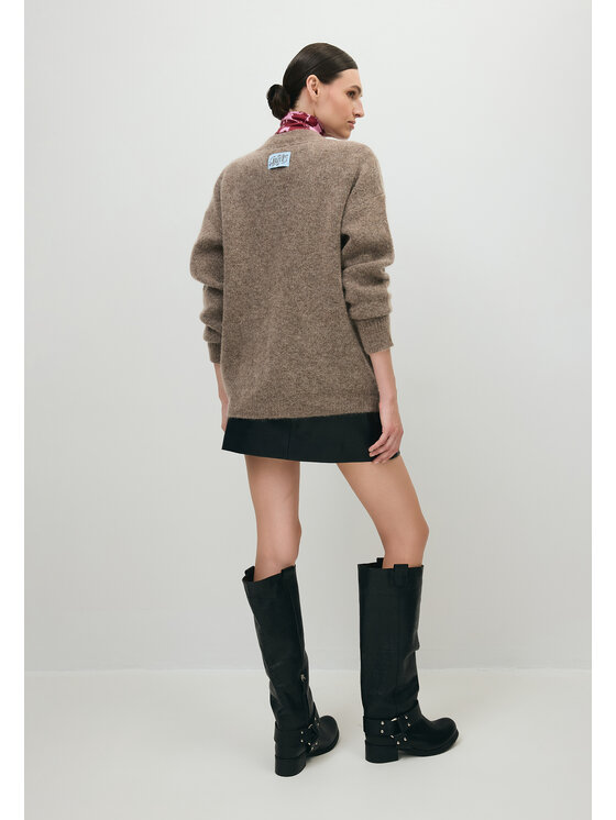 BIZUU BIZUU Kardigan EMBY MOHER SWEATER Brązowy Standard Fit