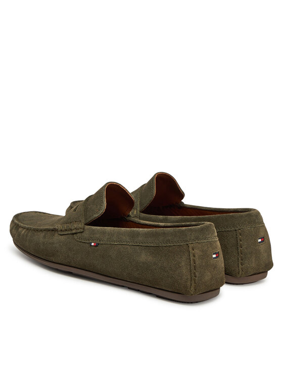 Tommy Hilfiger Tommy Hilfiger Mokasyny Casual Hilfiger Suede Driver FM0FM04998 Zielony