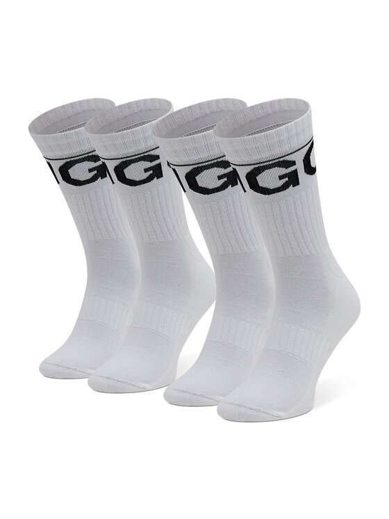 Hugo Комплект 2 чифта дълги чорапи мъжки 2p Qs Rib Iconic Cc 50459409 Бял