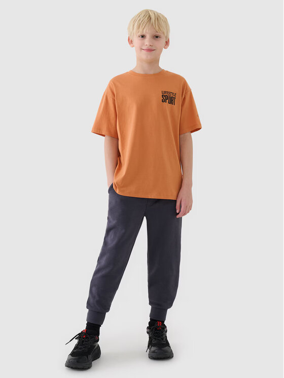 4F 4F Tričko 4FJRSS25TTSHM2567-70S Oranžová Regular Fit