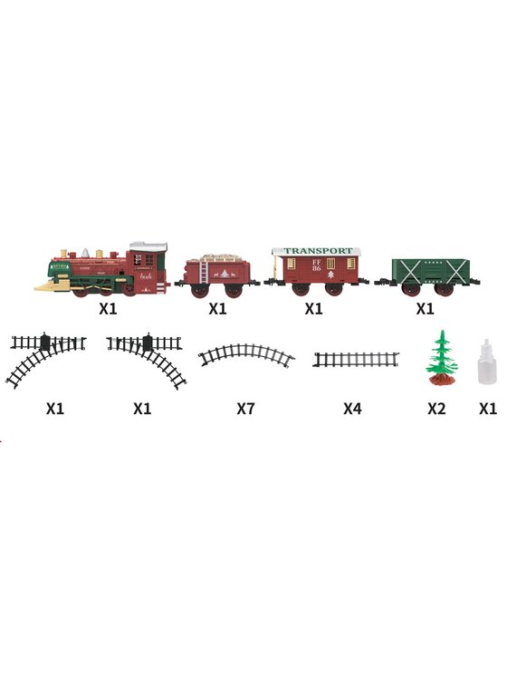 MIAhome MIAhome Figurka Kolejka bożonarodzeniowa z prawdziwą parą, 125 cm Kolorowy