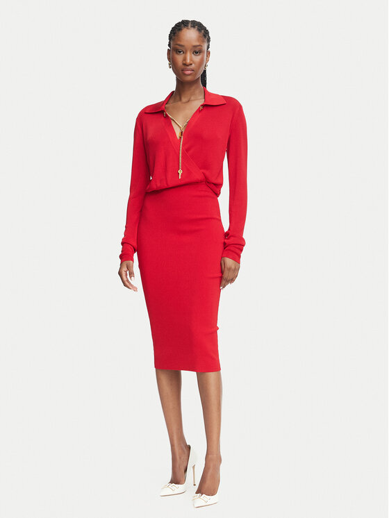 Elisabetta Franchi Elisabetta Franchi Cocktail obleka AM-19S-66E2-V500 Rdeča Slim Fit