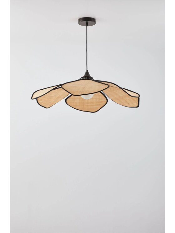 MIAhome MIAhome Lampa wisząca beżowo-czarna Benavid Ø75 cm Beżowy