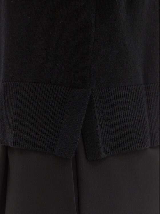 Motivi Motivi Bluză cu gât M6716001042N Negru Regular Fit