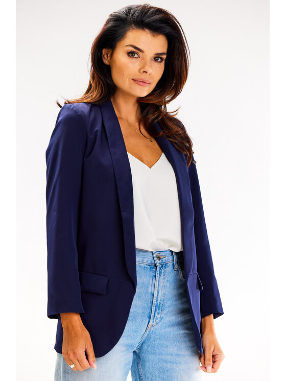 Awama Awama Giacca da abito A621 Blu scuro Basic Fit