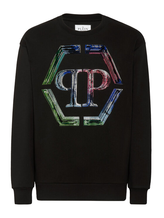 PHILIPP PLEIN PHILIPP PLEIN Bluza 1365 Czarny Regular Fit