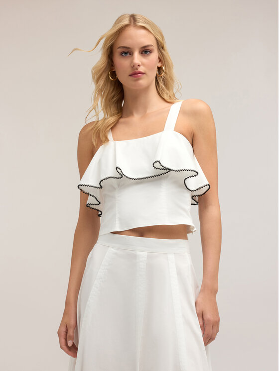 Motivi Motivi Top D746Q000469N011 Bianco Regular Fit