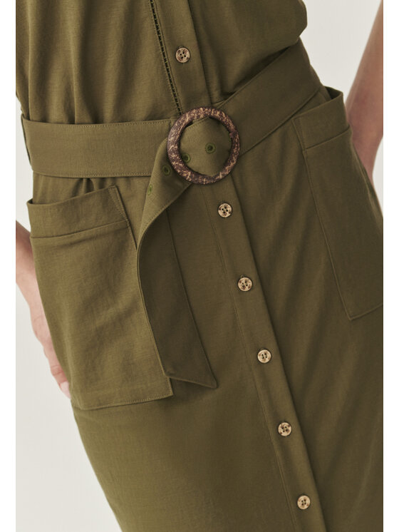 TATUUM TATUUM Sukienka dzianinowa WANKA Khaki Loose Fit