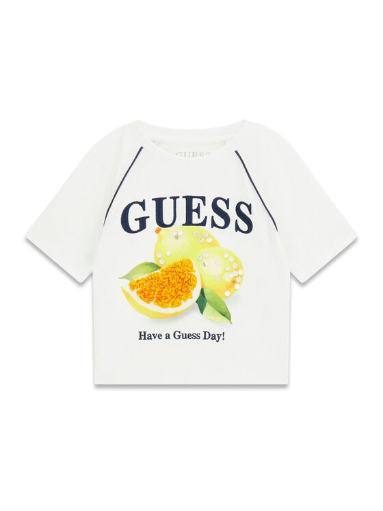 Guess Tricou J6GI08 K8HM4 Alb Regular Fit