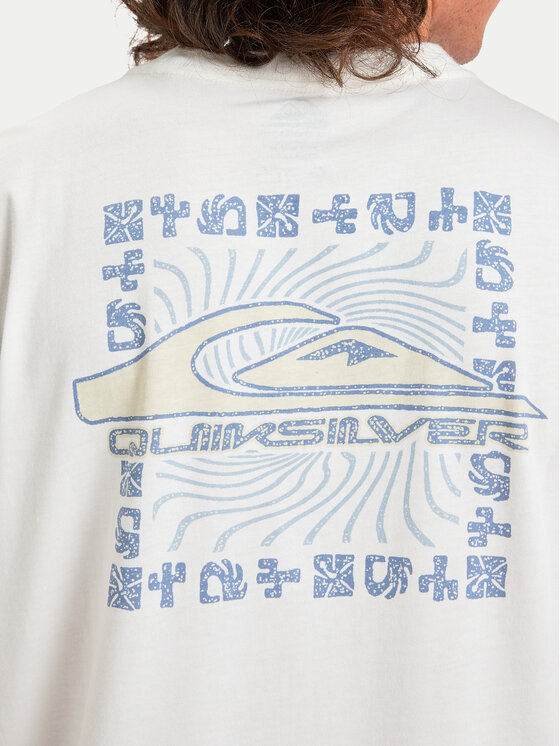 Quiksilver Quiksilver Tricou Evo Border Lines EQYZT08191 Alb Regular Fit