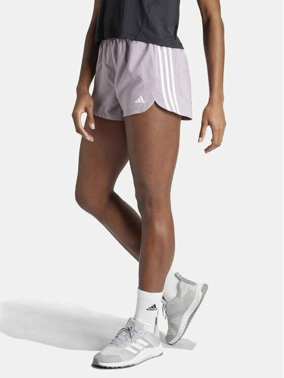 adidas Športne kratke hlače Pacer Training 3-Stripes IS2170 Vijolična Regular Fit