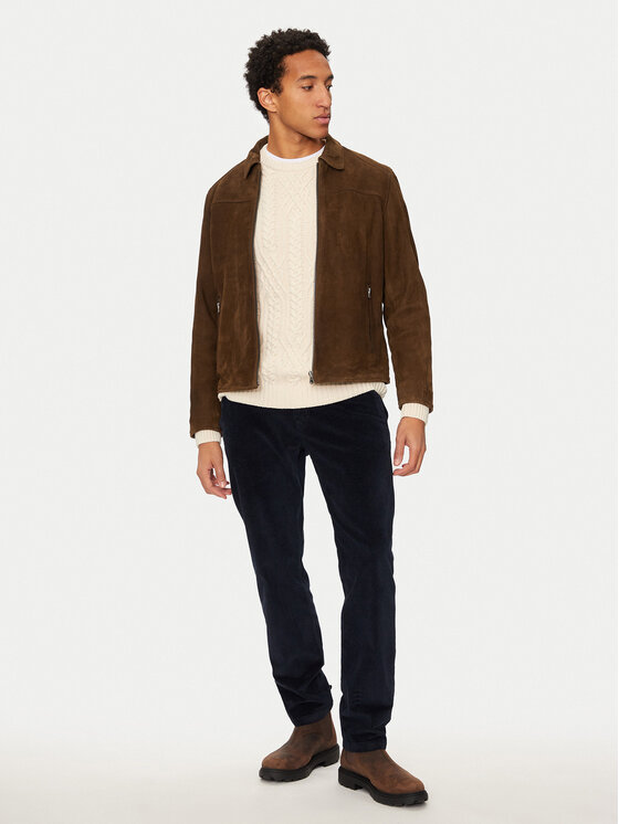 Pepe Jeans Pepe Jeans Usnjena jakna Tenjamin PM403018 Rjava Regular Fit