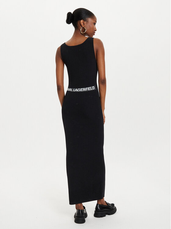 KARL LAGERFELD KARL LAGERFELD Ljetna haljina 245W1332 Crna Slim Fit