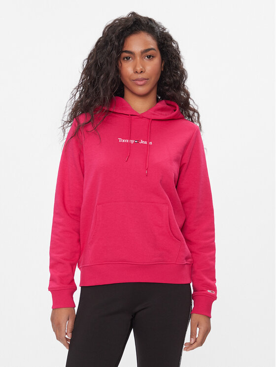 Tommy Jeans Felpa Serif Linear DW0DW15649 Rosa Regular Fit Modivo