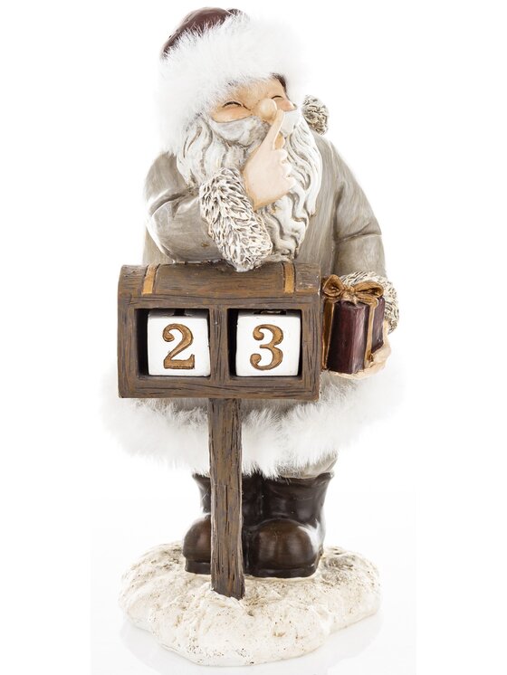 MIAhome MIAhome Figurka świąteczna Święty Mikołaj SEDUTA-2 Szary