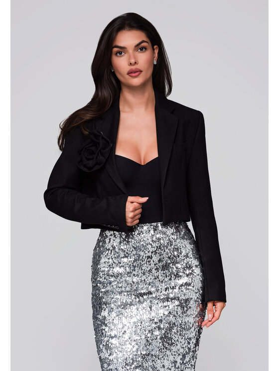 Ombre Ombre Marynarka LW-BLZB-0100 Czarny Regular Fit
