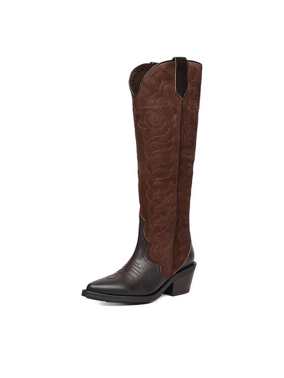 Badura Badura Cizme și botine cowboy EO-BAYLOR-5033-25 Maro
