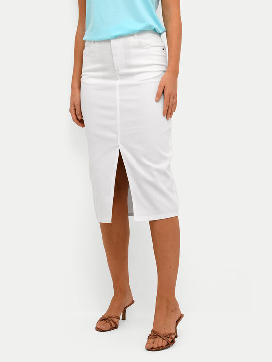 Kaffe Kaffe Джинсова спідниця Zelina 10508734 Білий Regular Fit