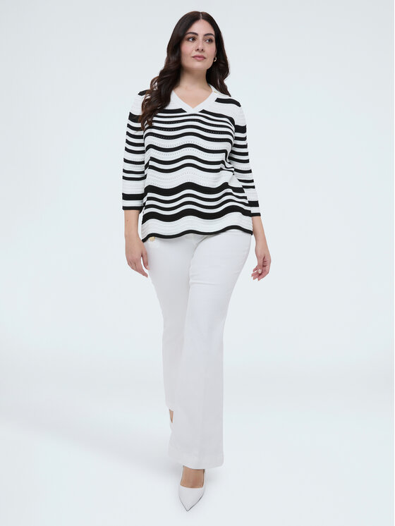 Fiorella Rubino Fiorella Rubino Sweter M181L008457N0Z3 Biały Boxy Fit