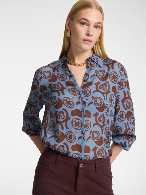 Elena Mirò Elena Mirò Koszula 5033P000350N001 Turkusowy Regular Fit