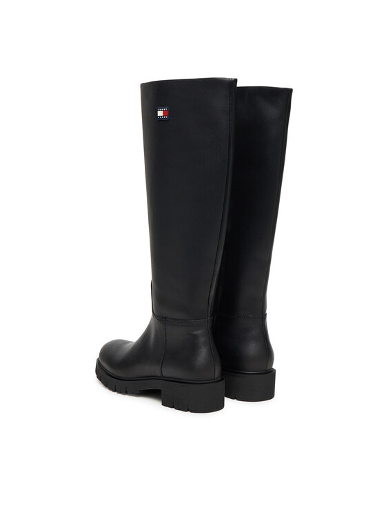 Tommy Jeans Tommy Jeans Cizme Tjw Stretchy Long Shaft Boot EN0EN02828 Negru