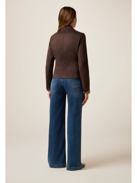 Oltre Oltre Giacca in similpelle R363R002247N022 Marrone Slim Fit