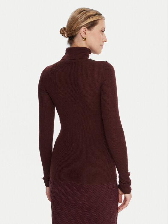 Elisabetta Franchi Elisabetta Franchi Krekls ar augstu apkakli MK-43B-57E2-V320 Bordo Regular Fit