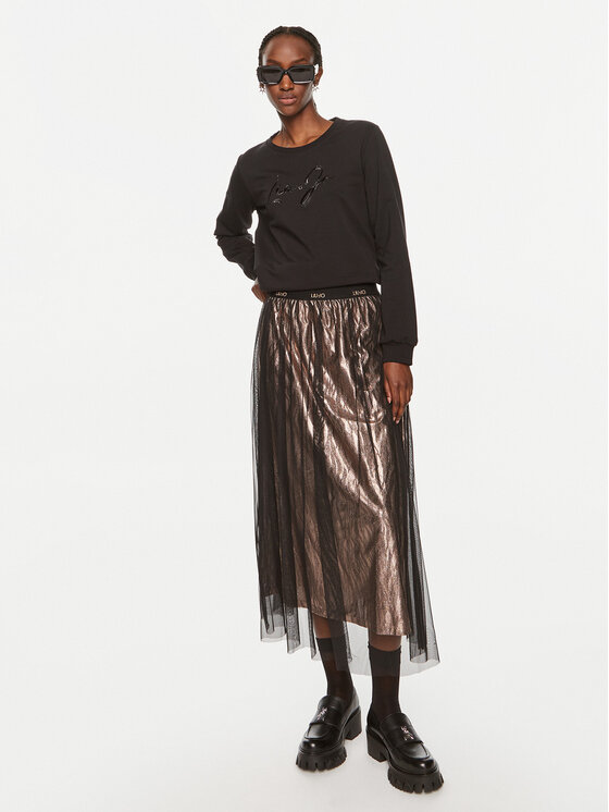 Liu Jo Sport Liu Jo Sport fustă din tulle TF4239 J4660 Negru Regular Fit