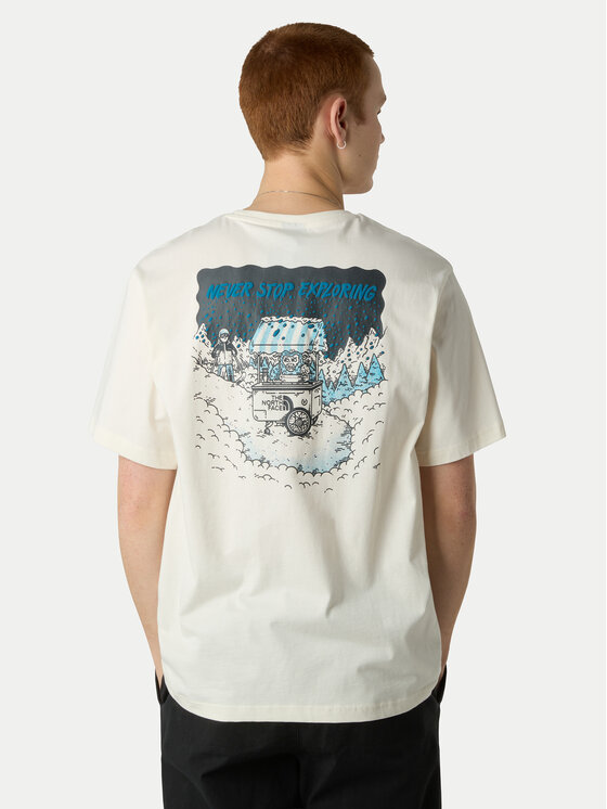 The North Face The North Face T-Shirt Powder Days NF0A8E4D Écru Relaxed Fit