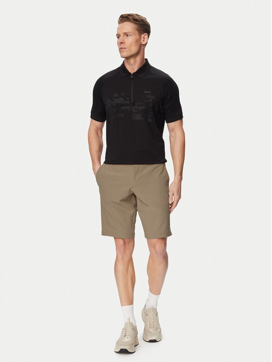 BOSS BOSS Medžiaginiai šortai S Commuter 10.5 Inch 50540337 Šviesiai žalia Slim Fit
