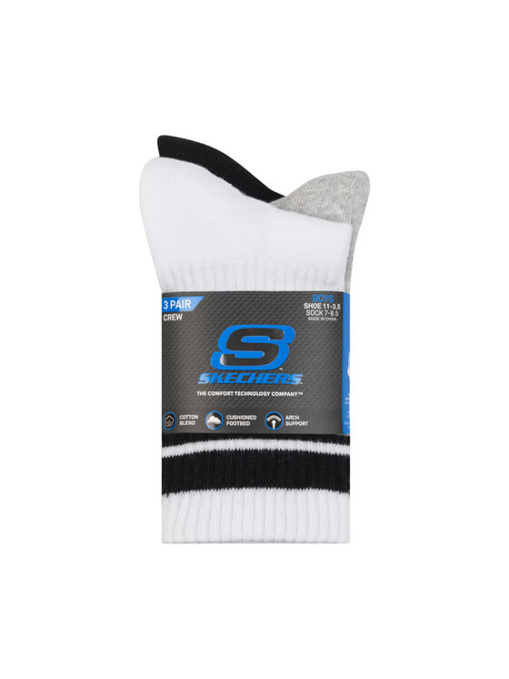 Skechers Skechers Skarpety krótkie S602031-WBK Biały