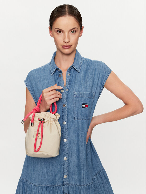 Tommy Jeans Tommy Jeans Handtasche Tjw Beach Summer Bucket Bag AW0AW14582 Beige