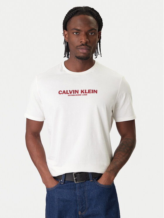 Calvin Klein Calvin Klein T-särk 30s Graphic LV04RE820G Valge Regular Fit