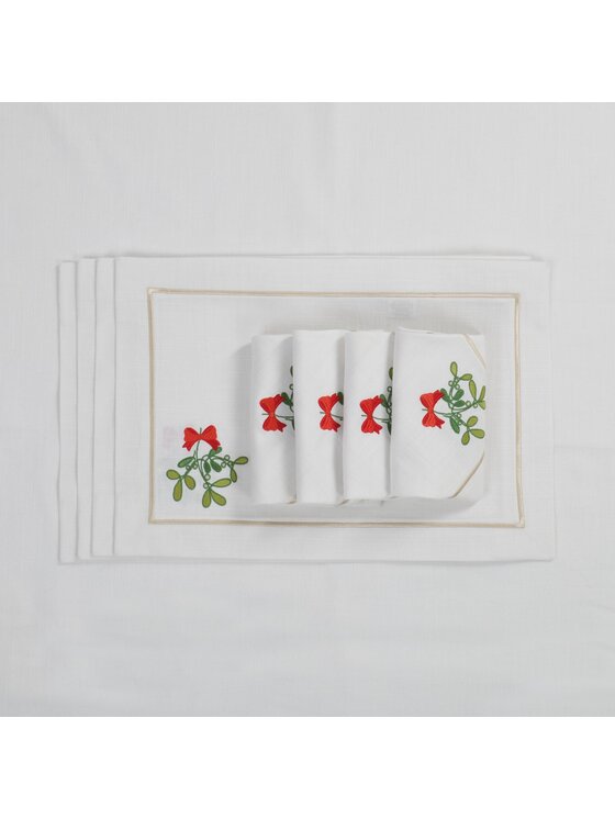 Roseberry Home Roseberry Home Podkładka na stół Mistletoe Panama Biały