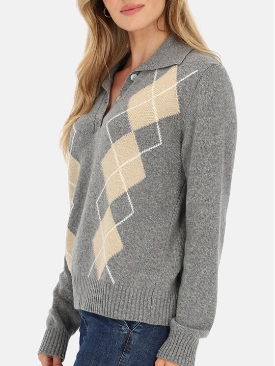 L’AF L’AF Sweter Den Szary Regular Fit