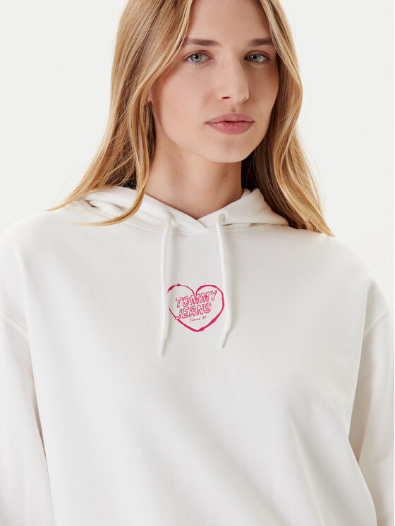 Tommy Jeans Tommy Jeans Bluza Heart DW0DW21408 Biały Relaxed Fit