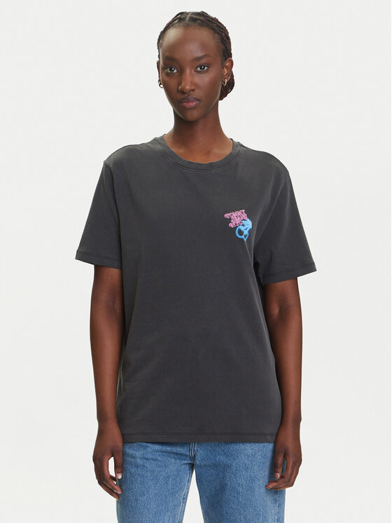 Tommy Jeans Tommy Jeans Póló Neon DW0DW21358 Szürke Relaxed Fit