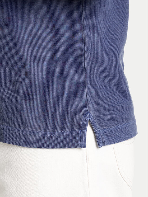 United Colors Of Benetton United Colors Of Benetton Тениска с яка и копчета 3089U302D Син Regular Fit