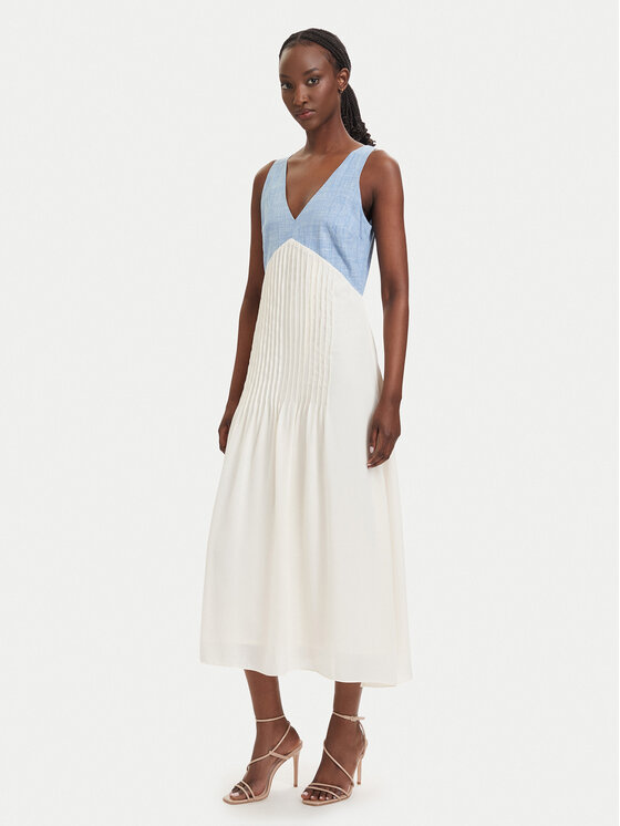 French Connection Rochie de vară Colby 719C9 Crem Regular Fit