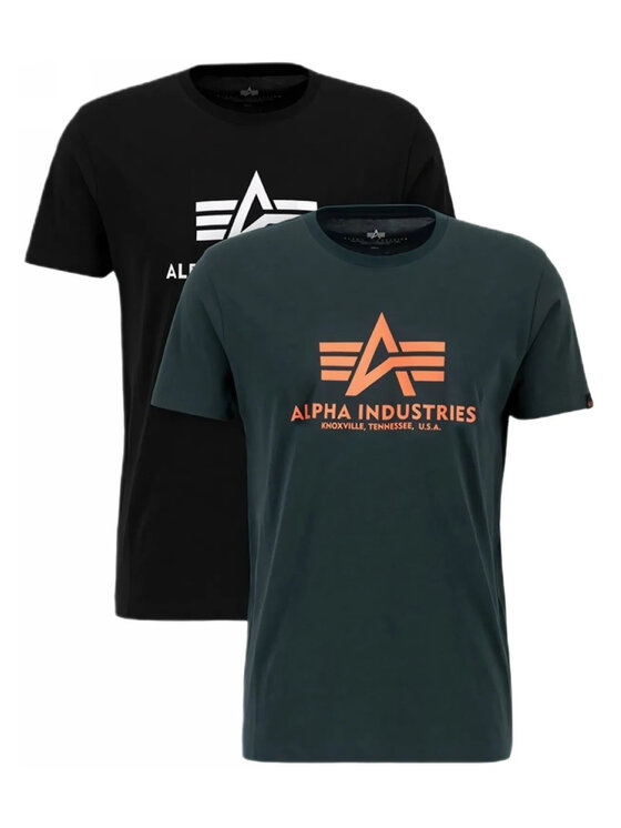Alpha Industries Alpha Industries Súprava tričiek AI.106524-663 Čierna Basic Fit