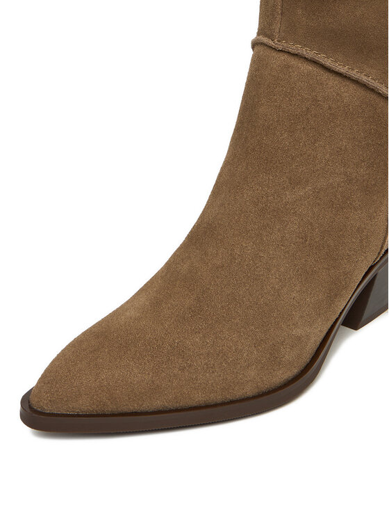 なーこ Modne kozaki z tłoczonej skóry w krokodyli wzór KS BELLISI