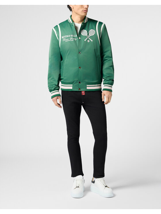 PHILIPP PLEIN PHILIPP PLEIN Kurtka bomber 30642 Zielony Regular Fit