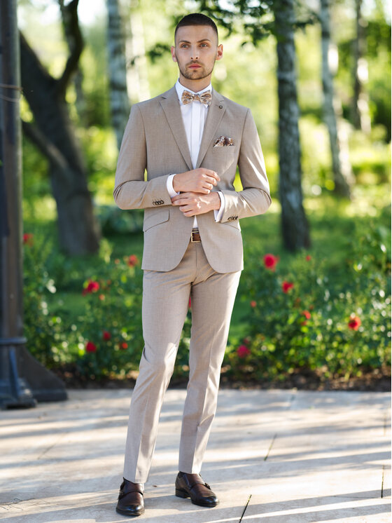 Evenemen Evenemen Garnitur OMAN Beżowy Slim Fit