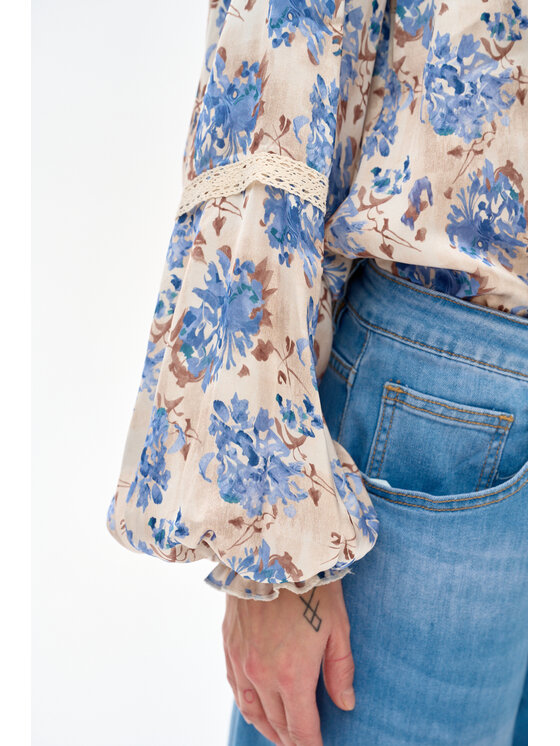 blue shadow blue shadow Bluzka Vivi Niebieski Regular Fit