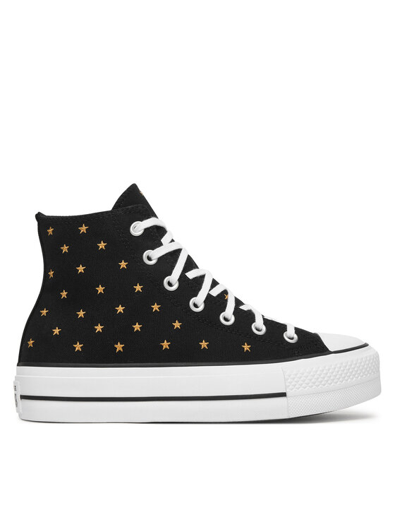 Converse Converse Tornacipő Chuck Taylor All Star Lift Platform Embroidered Stars A16113C Fekete